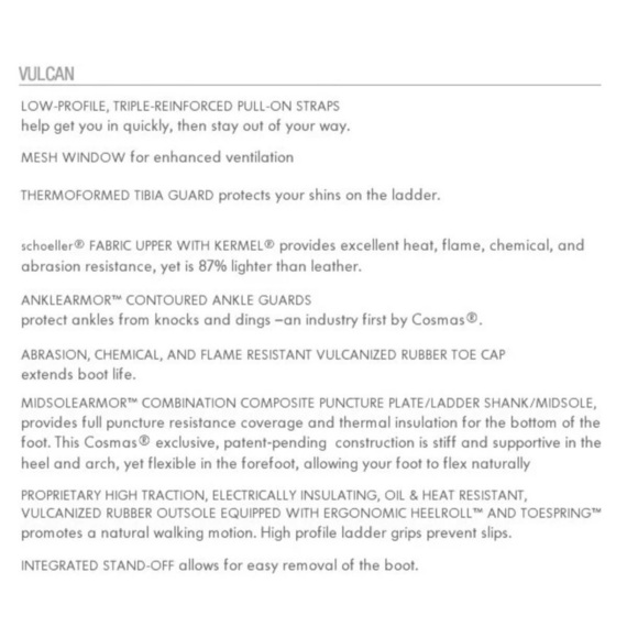 Cosmas Vulcan 14” Leather/Kermel Structural Bunker Boot Women’s Size 7.5 New NWT - Picture 10 of 16